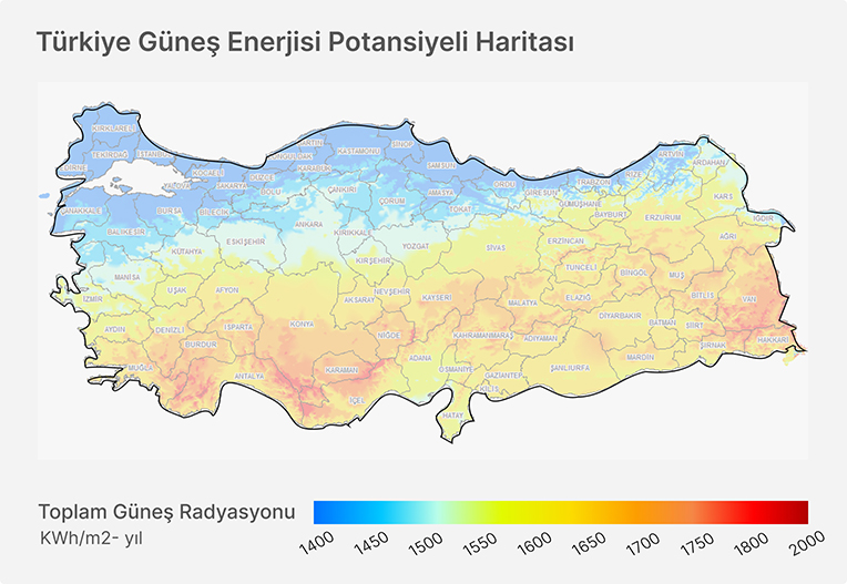 Türkiye Güneş Haritası